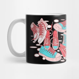 Red and blue vintage sneakers design Mug